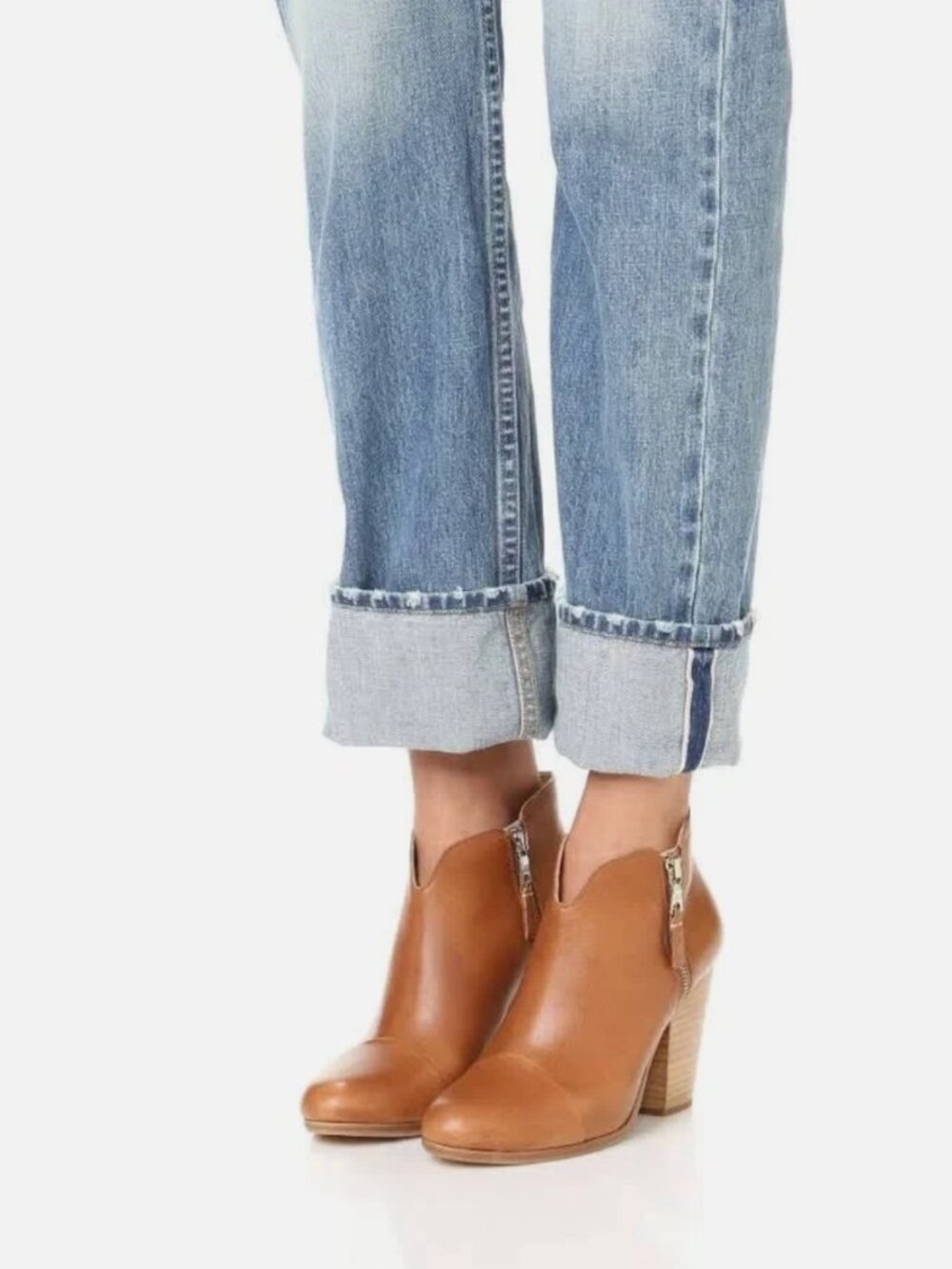 rag & bone Margot Booties Tan Zip Block Heel Ankle Boots 39.5 9.5 - Picture 12 of 12